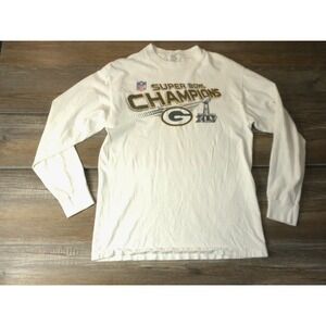 Alstyle Green Bay Packers T-shirt M‎ White Super Bowl Champion XLV 2010 Football